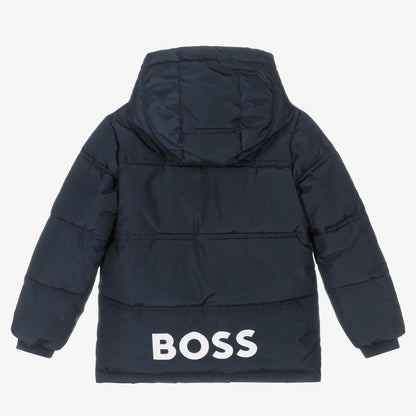 男童藏青色Logo棉服