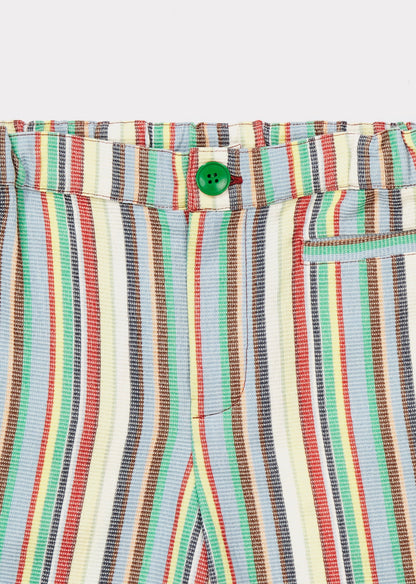 Girls Multi Stripe Cotton Woven Shorts