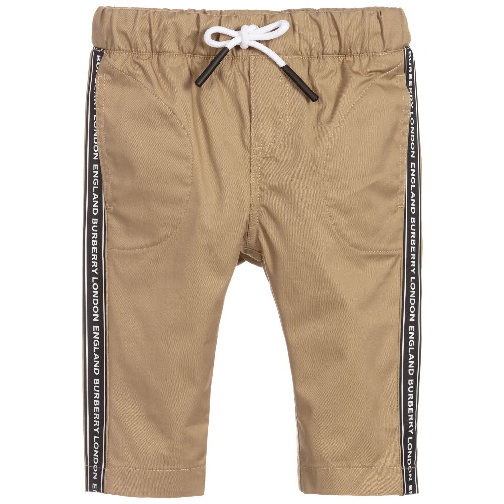 Baby Boys Beige Cotton Trousers