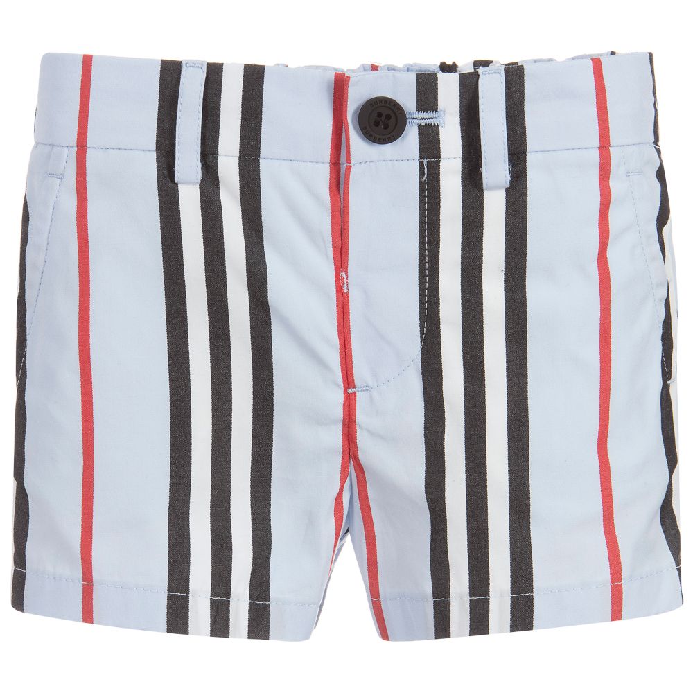 Baby Boys Blue Striped Cotton Shorts