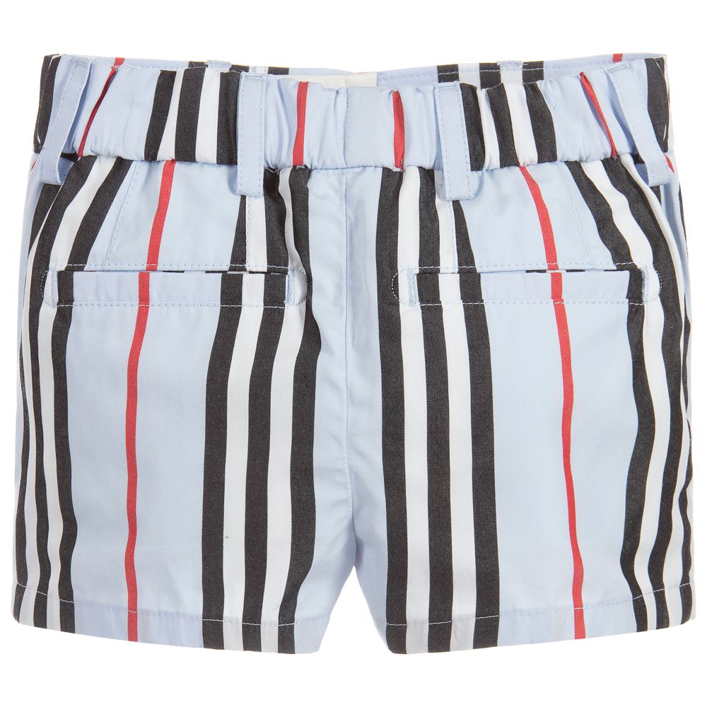 Baby Boys Blue Striped Cotton Shorts