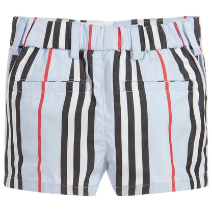 Baby Boys Blue Striped Cotton Shorts