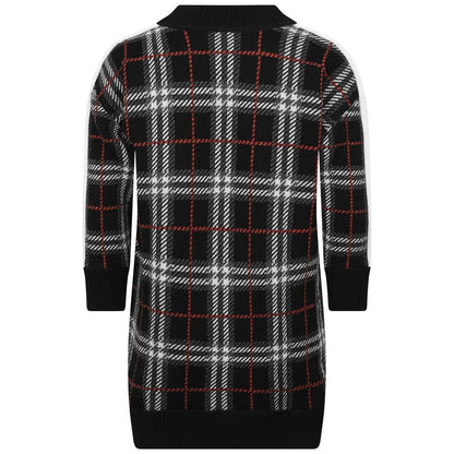 Girls Black Check Wool Dress