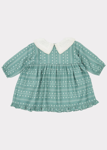 Baby Girls Teal Dotty Buzzard Dress