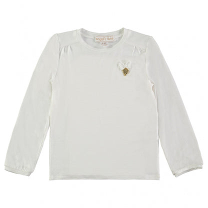 Girls White Knitted T-shirt