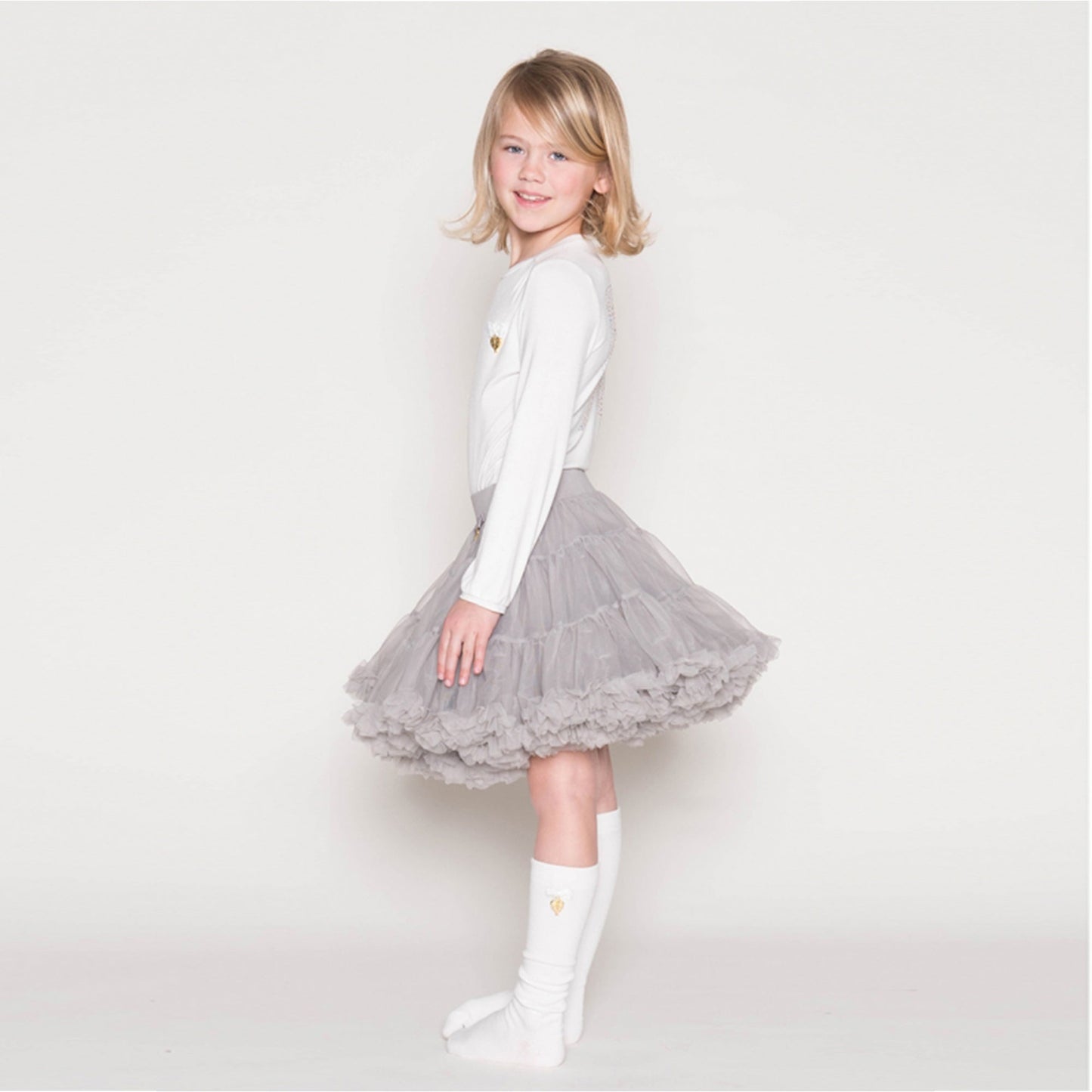 Girls White Knitted T-shirt