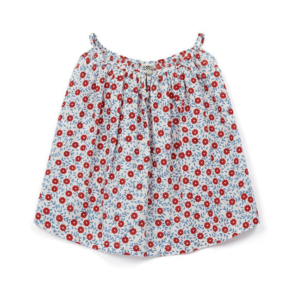 Girls Printed Flower Cotton Top