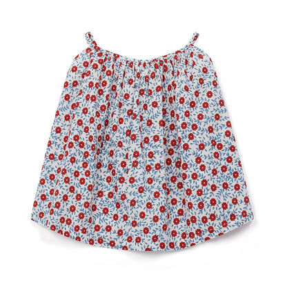 Girls Printed Flower Cotton Top