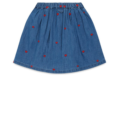 Girls Denim Blue Cotton Skirt