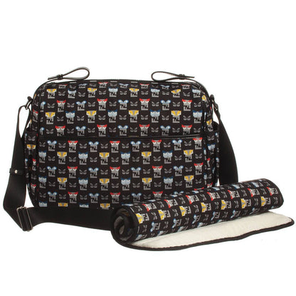 Black Monster Logo Print Baby Changing Bag (WIDTH 32CM)