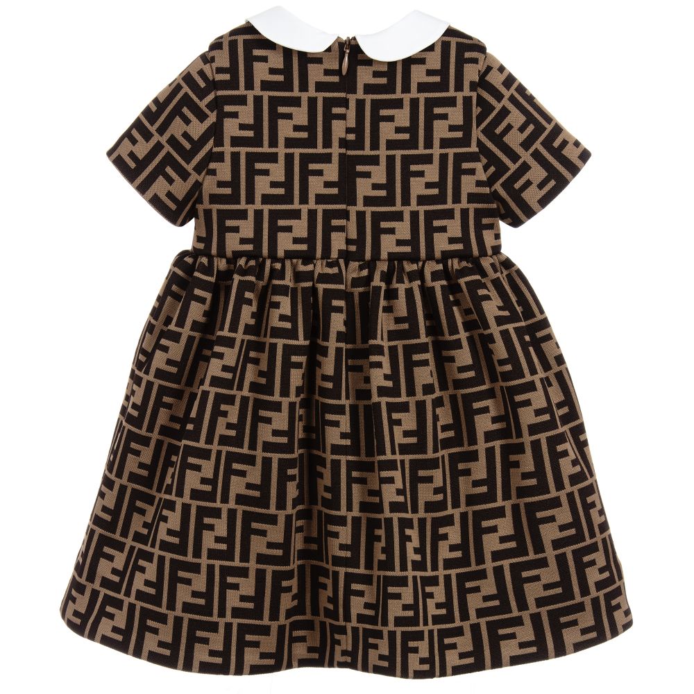 Baby Girls Brown Logo Jersey Dress