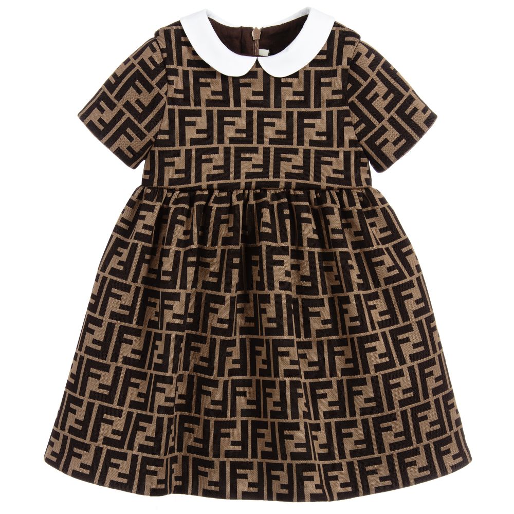 Baby Girls Brown Logo Jersey Dress