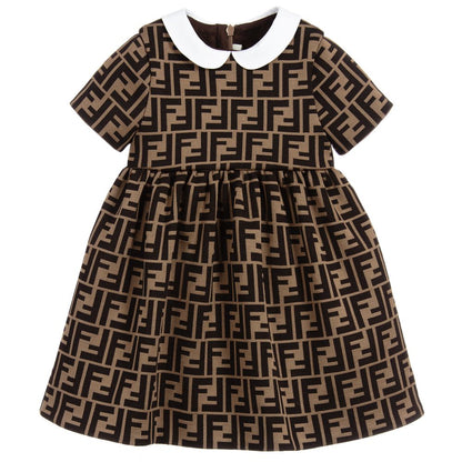 Baby Girls Brown Logo Jersey Dress