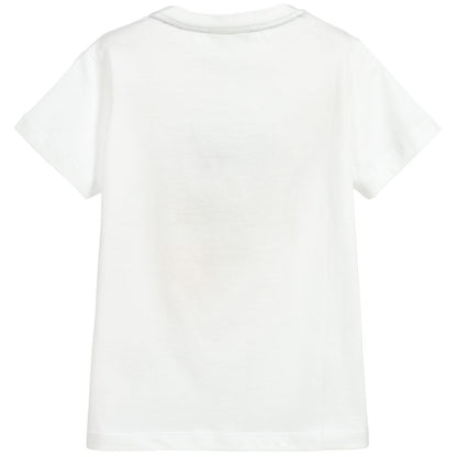 Boys White Cotton Graffiti T-Shirt