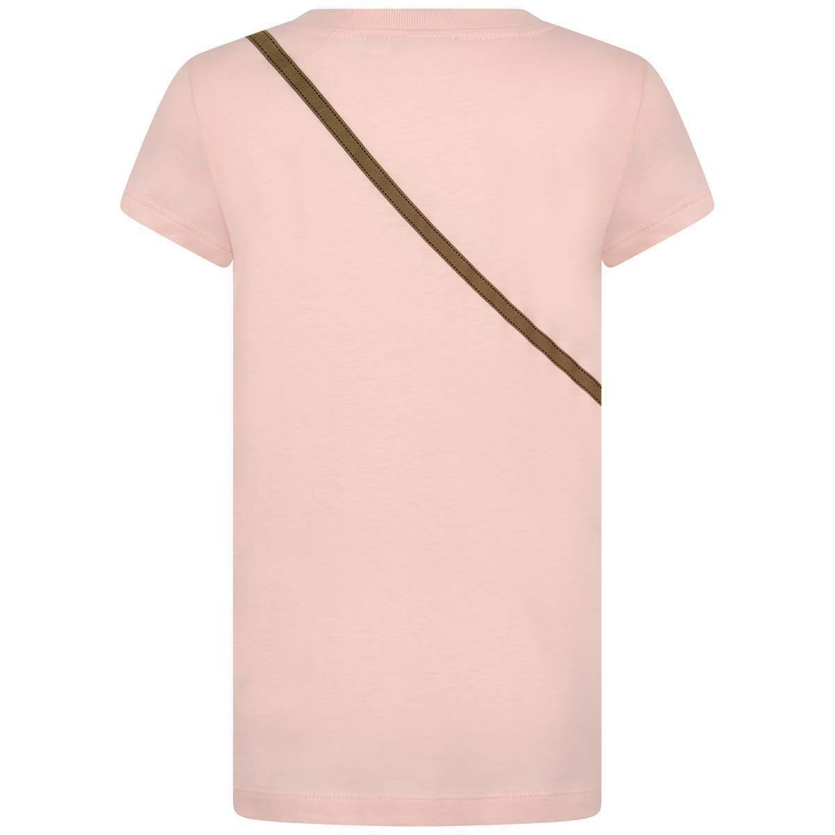 Girls Pink Cotton Jersey Bag Print T-Shirt