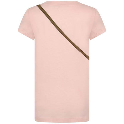 Girls Pink Cotton Jersey Bag Print T-Shirt