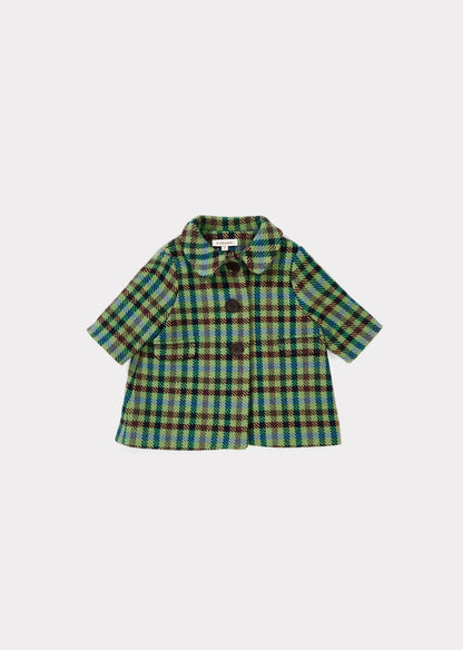 Baby Peppermint Check Wool Coat