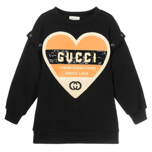 Girls Black Logo Sweatshirt