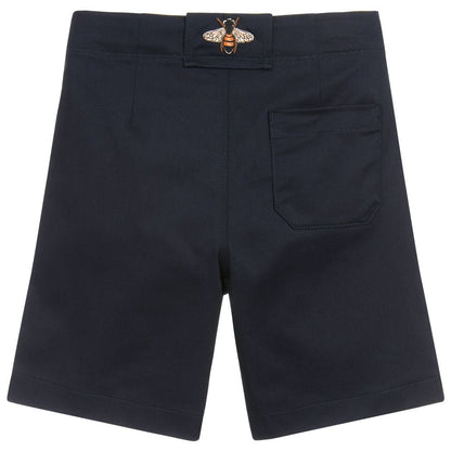 Boys Navy Cotton Shorts