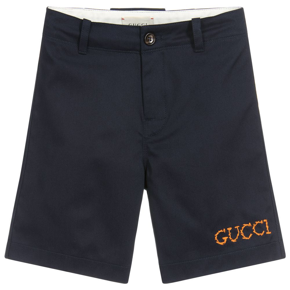 Boys Navy Cotton Shorts