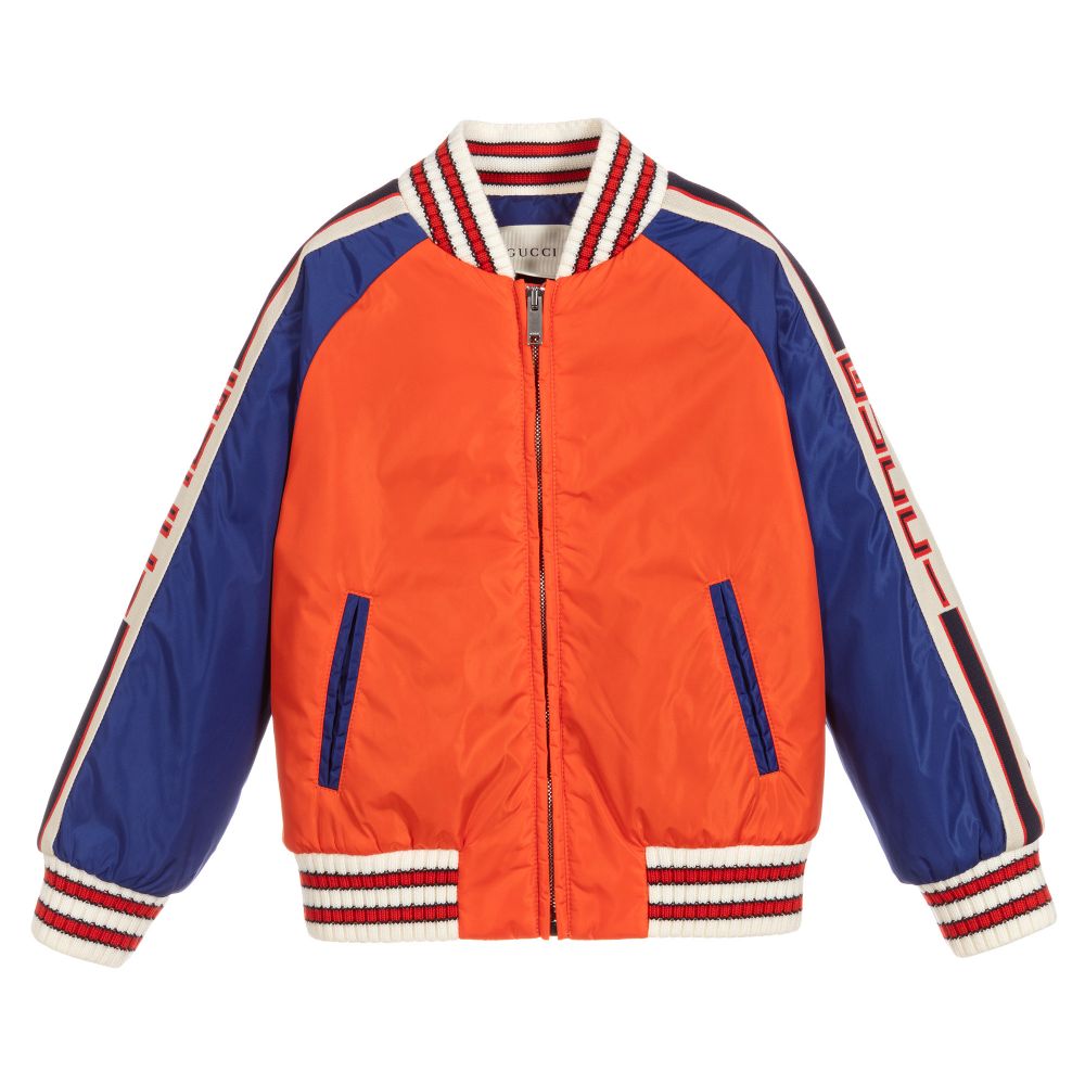 Boys Blue & Orange Bomber Jacket