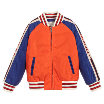 Boys Blue & Orange Bomber Jacket