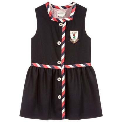 Girls Navy Wool Dress