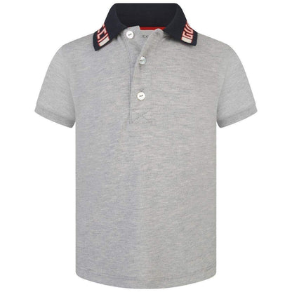 Baby Boys Grey Pique Polo Top