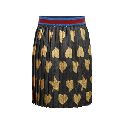 *EXCLUSIVE* Girls Black Heart Print Skirt
