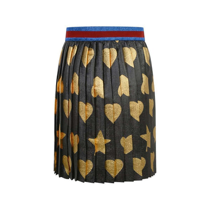*EXCLUSIVE* Girls Black Heart Print Skirt