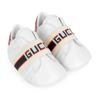 White Leather Ace Baby Trainers