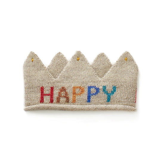 儿童米色"Happy"皇冠