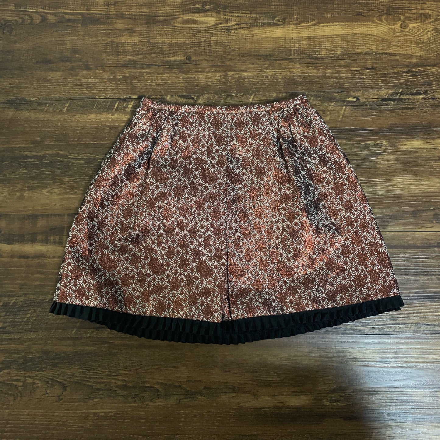 女童金属色花朵短裙