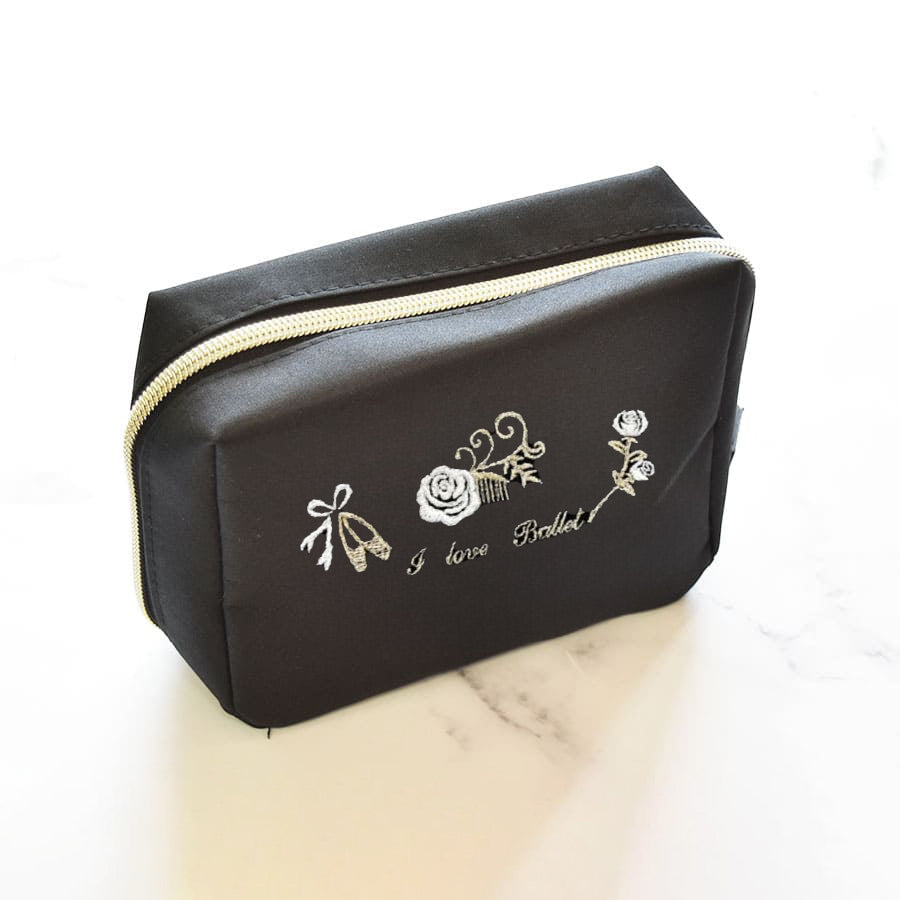女童黑色"item27/A(Paquita Kitri)White"化妆包(长12x宽15x深5.5cm)
