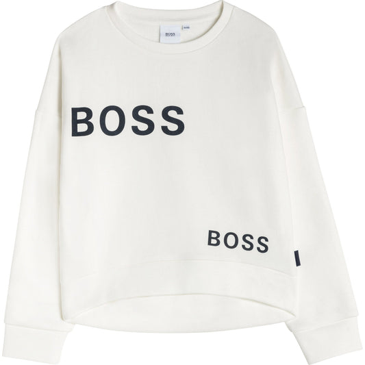 女童白色Logo卫衣