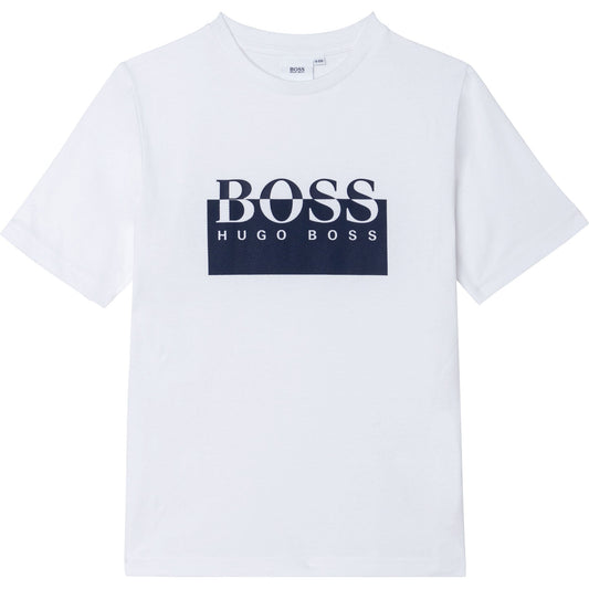 男童白色Logo棉T恤
