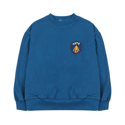 儿童蓝色双面棉卫衣