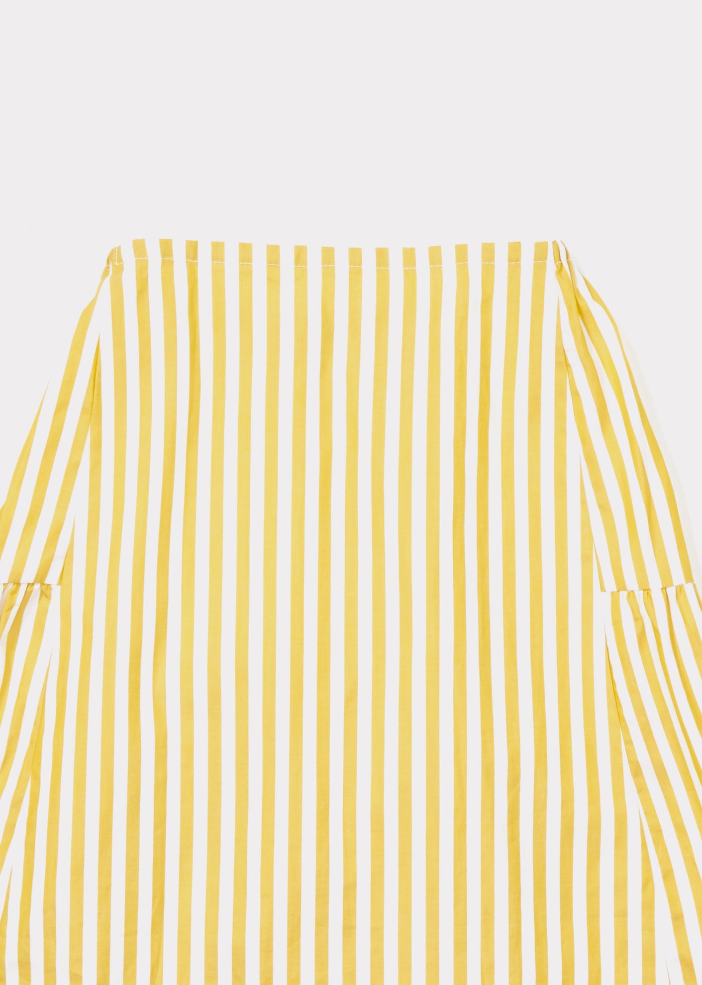 Girls Yellow Stripe Cotton Woven Skirt