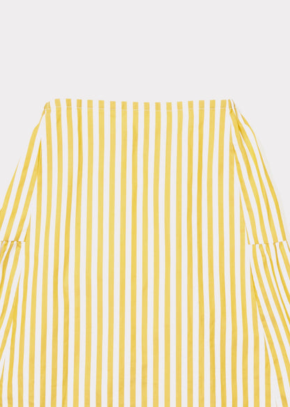 Girls Yellow Stripe Cotton Woven Skirt