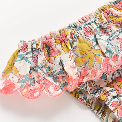 Girls Multi Flowers Cotton Bikini