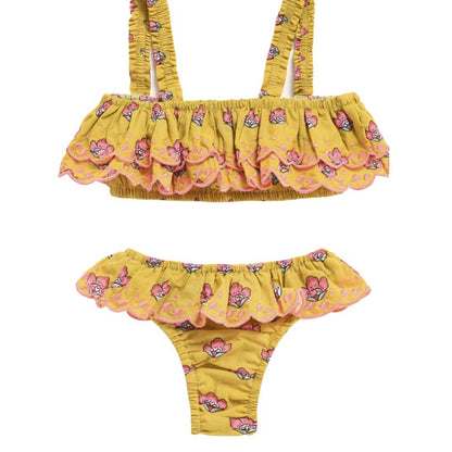 Girls Safran Flowers Cotton Bikini