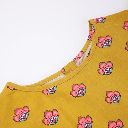 Girls Safran Flowers Cotton Top