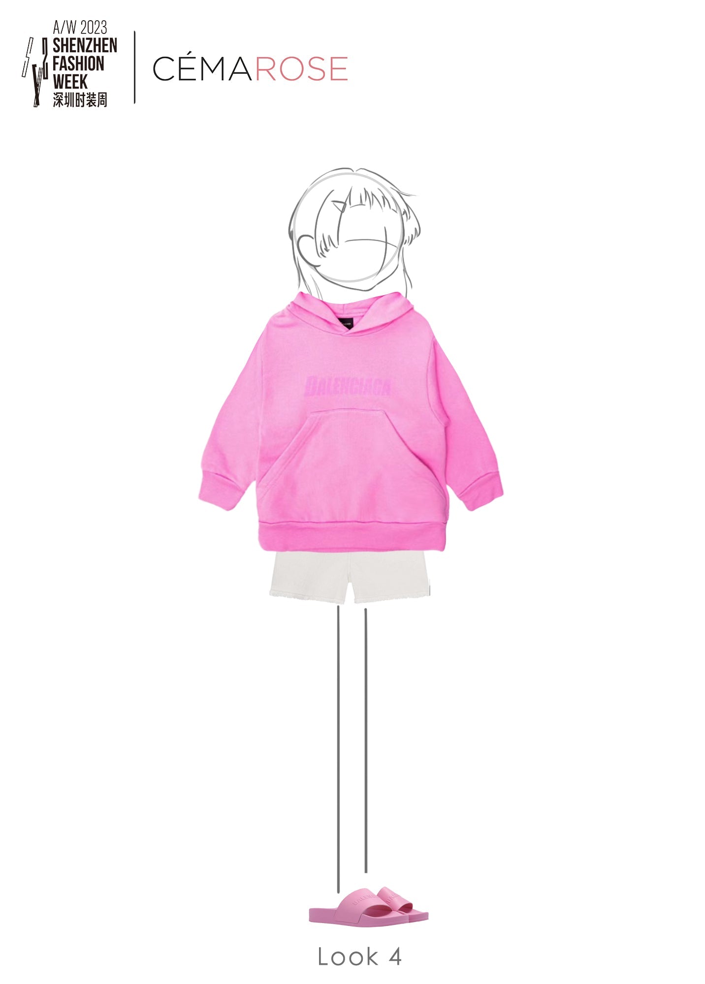 女童白色Logo棉短裤