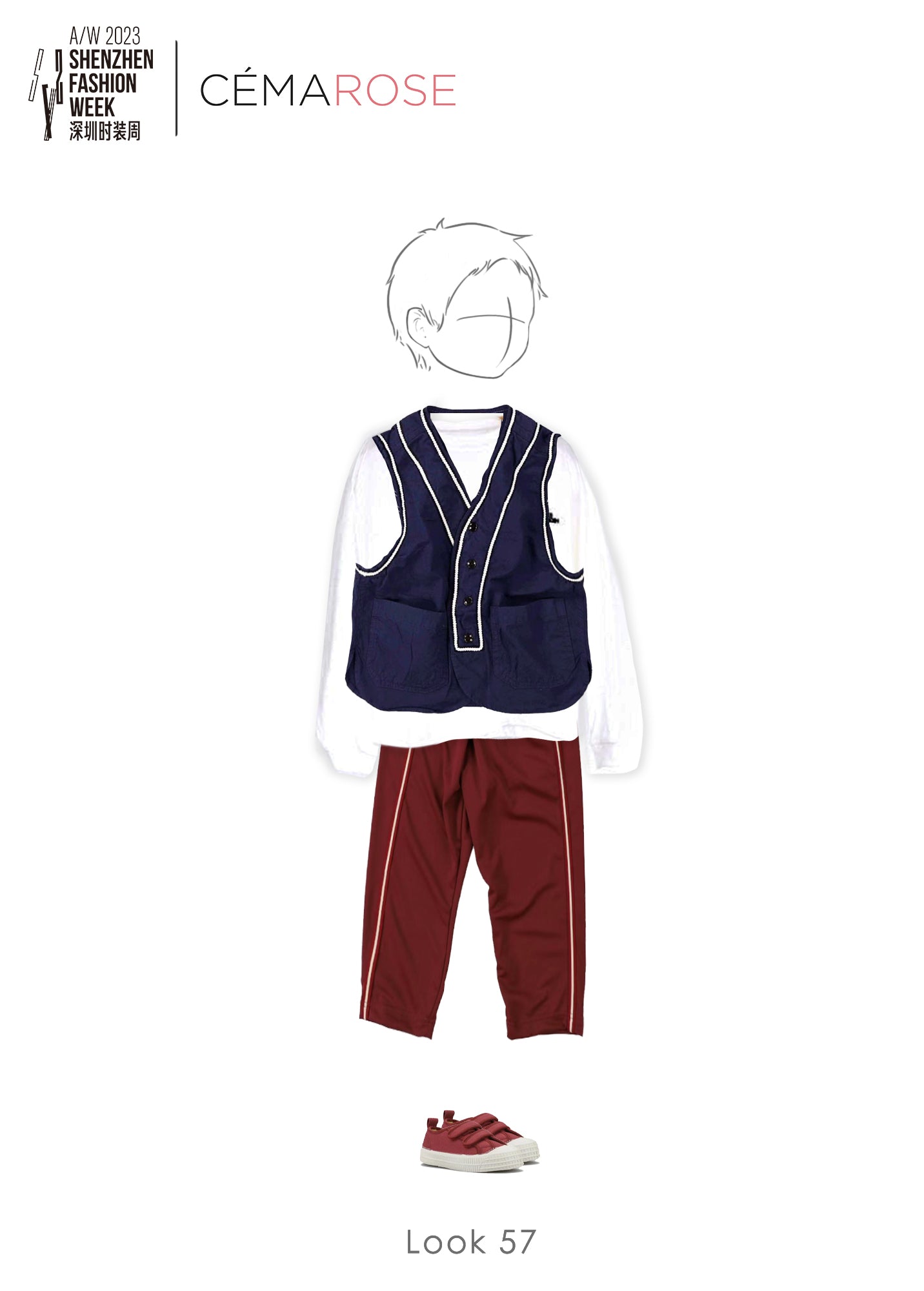 儿童红色魔术贴帆布鞋