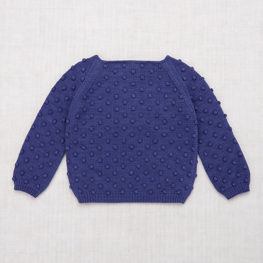Girls Blue Popcorn Pima Cotton Sweater