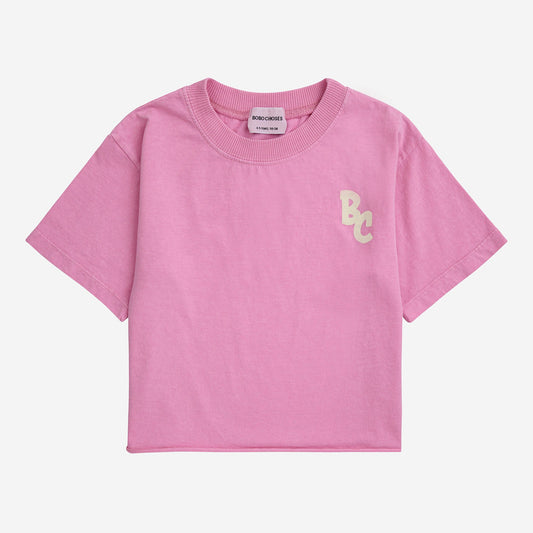 女童粉色Logo棉T恤