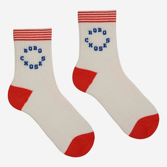 儿童白色Logo棉袜