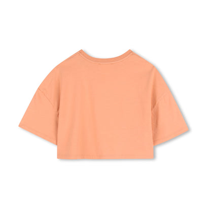 女童桃粉色Logo棉T恤