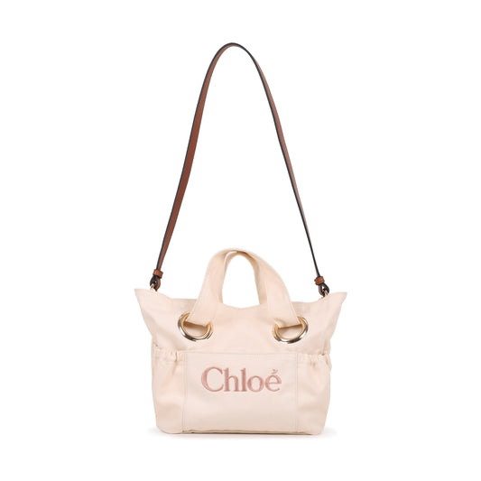 女童米白色刺绣Logo手提包(W40 x H25 x D12cm)