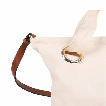 女童米白色刺绣Logo手提包(W40 x H25 x D12cm)